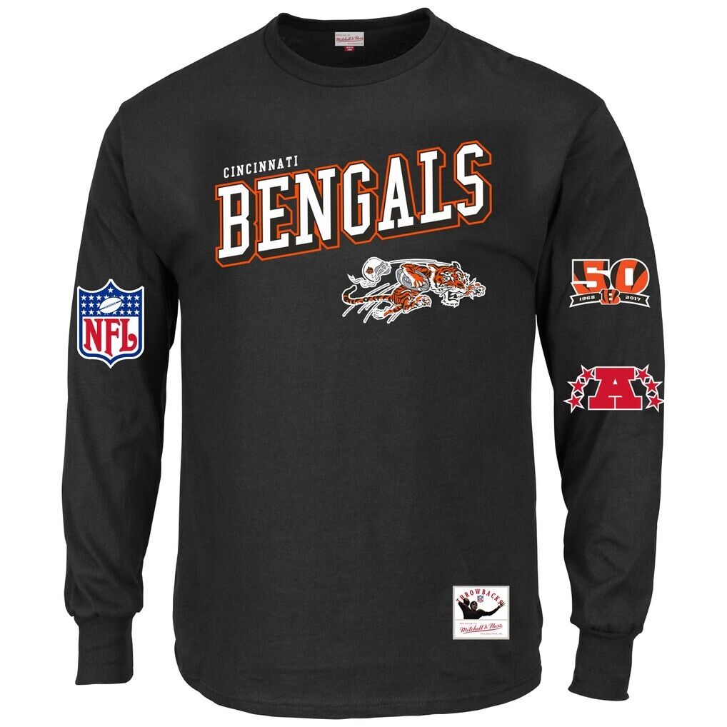 Cincinnati Bengals Mitchell & Ness Big & Tall Training Camp Long Sleeve T-Shirt