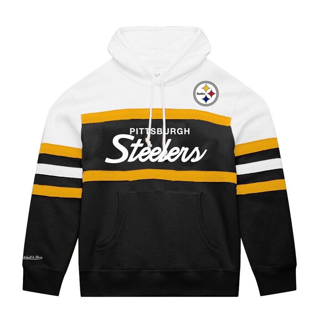 Pittsburgh Steelers Mitchell & Ness Big & Tall Head Coach Hoodie - White/Black