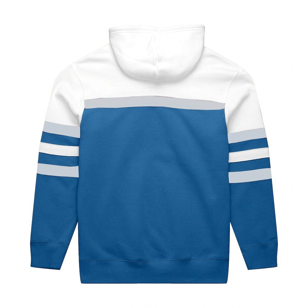 Detroit Lions Mitchell & Ness Big & Tall Head Coach Hoodie - White/Blue