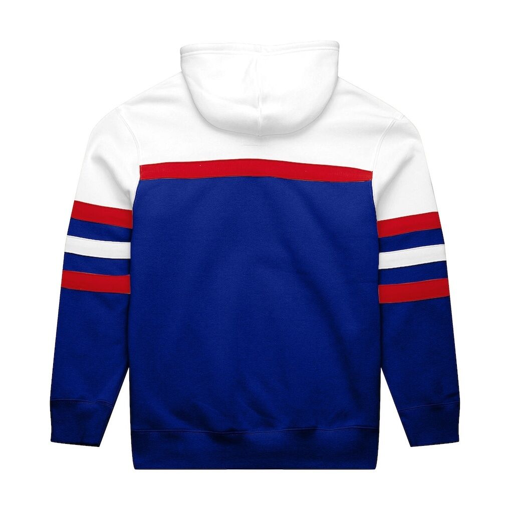 New England Patriots Mitchell & Ness Big & Tall Head Coach Hoodie - White/Royal