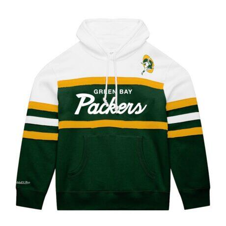 Green Bay Packers Mitchell & Ness Big & Tall Head Coach Hoodie - - Front View