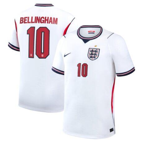 Jude Bellingham England National Team Nike 2026 Home Stadium Replica Jersey - White - Front View