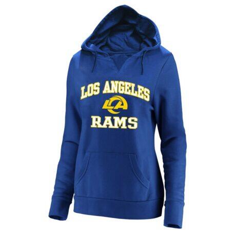 Los Angeles Rams Fashion7 Women's Plus Size Heart & Soul V-Neck Hoodie - - Front View