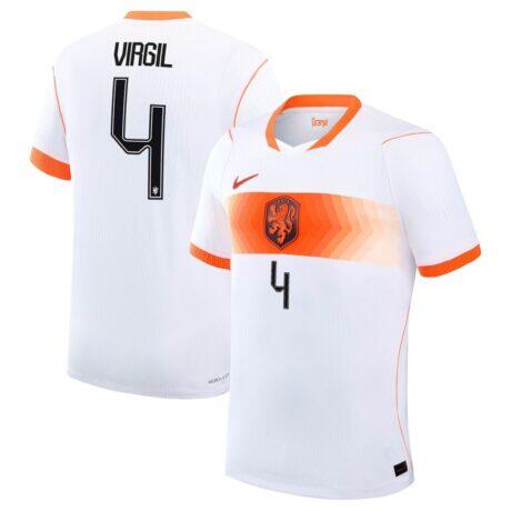 Virgil van Dijk Netherlands National Team Nike 2026 Away Match Authentic Jersey - White - Front View