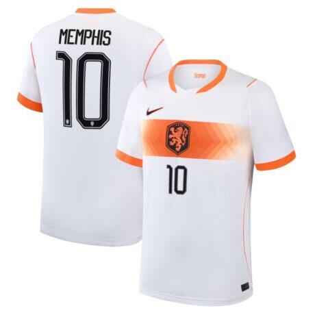 Memphis Depay Netherlands National Team Nike 2026 Away Stadium Replica Jersey - White - Front View