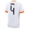 Virgil van Dijk Netherlands National Team Nike 2026 Away Stadium Replica Jersey - White - Detail View