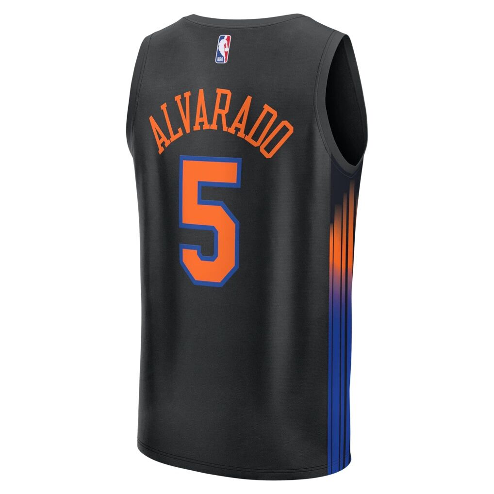 Jose Alvarado New York Knicks Fashion7 Fast Break Replica Jersey – Black – Statement Edition