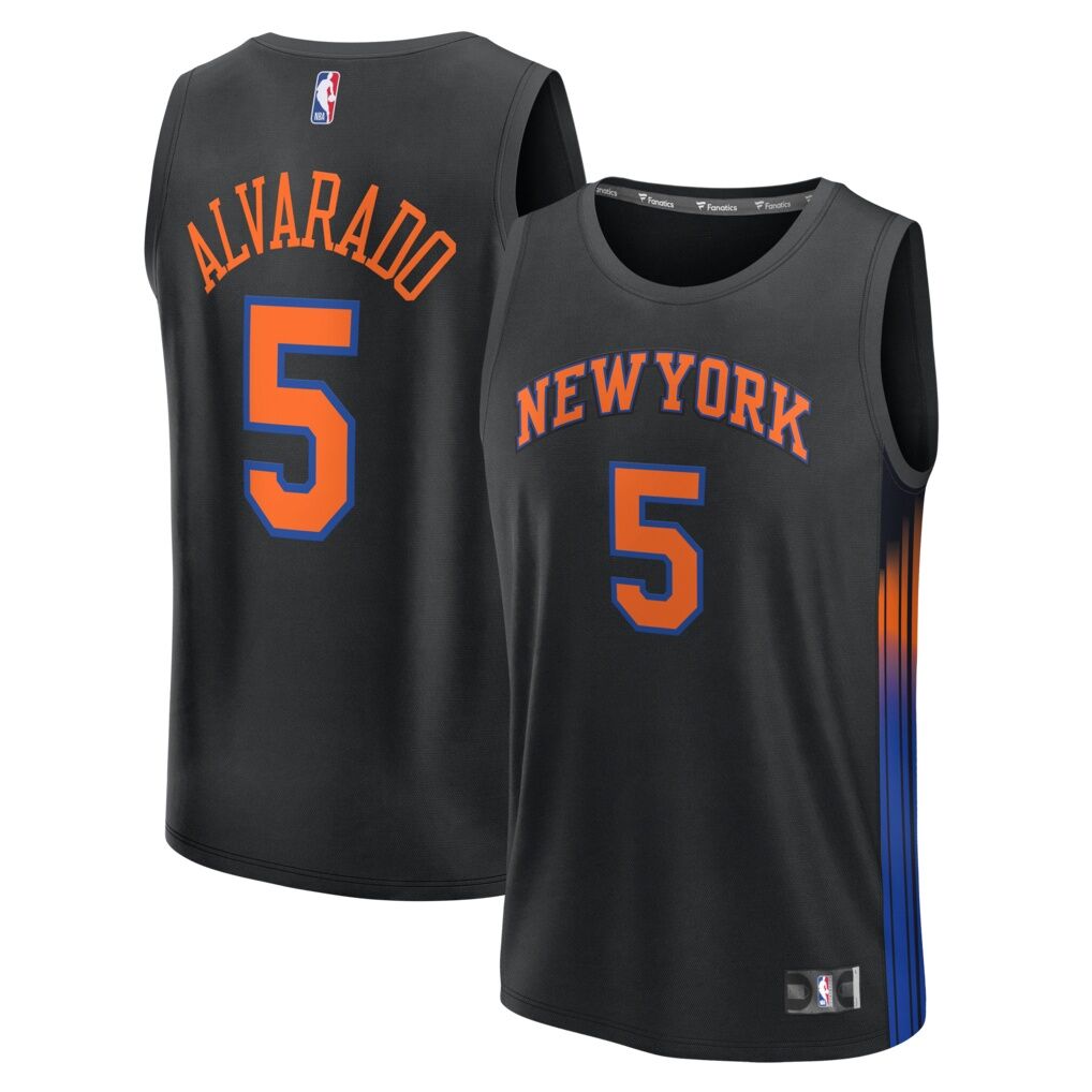 Jose Alvarado New York Knicks Fashion7 Fast Break Replica Jersey – Black – Statement Edition