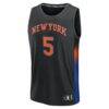 Jose Alvarado New York Knicks Fashion7 Fast Break Replica Jersey - Black - - Side View