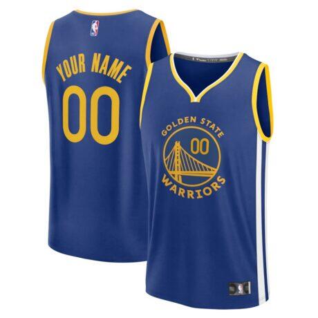 Golden State Warriors Fashion7 Fast Break Custom Jersey - Icon Edition - - Front View
