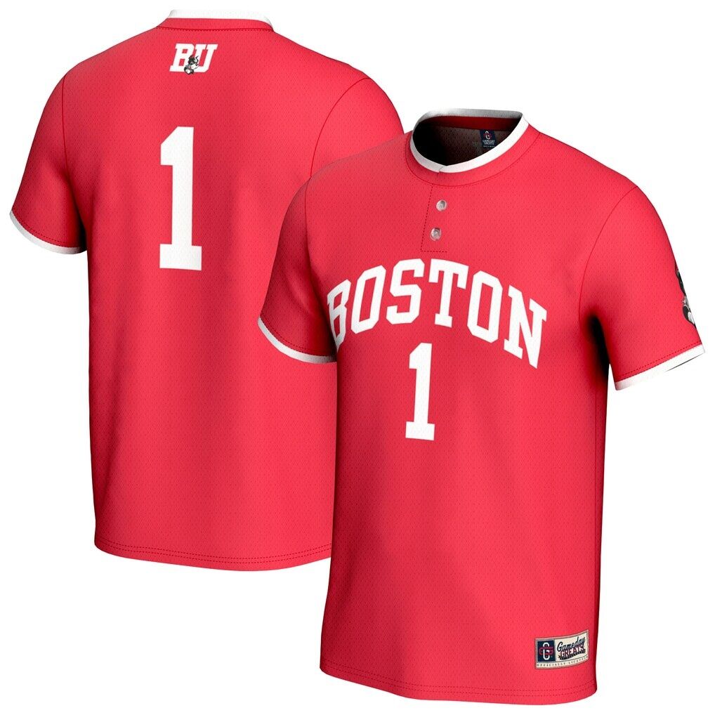 Boston University GameDay Greats Youth Lightweight Collegiate Softball Fashion Jersey - Scarlet