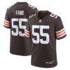 Cleveland Browns Spencer Fano Nike 2026 NFL Draft First Round Pick No. 9 Team Game Jersey - Brown - Front View
