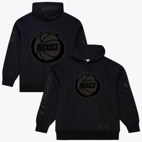 Houston Rockets Mitchell & Ness Phantom Fleece Hoodie - Black - Front View