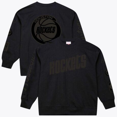 Houston Rockets Mitchell & Ness Phantom Fleece Sweatshirt - Black - Front View