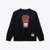 New York Knicks Mitchell & Ness Hardwood Classics Coffee Sweatshirt - Black - Front View