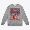 Cleveland Cavaliers Mitchell & Ness Hardwood Classics Tri 2.0 Crewneck Sweatshirt - Gray - Front View