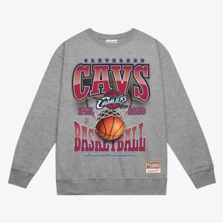 Cleveland Cavaliers Mitchell & Ness Hardwood Classics Tri 2.0 Crewneck Sweatshirt