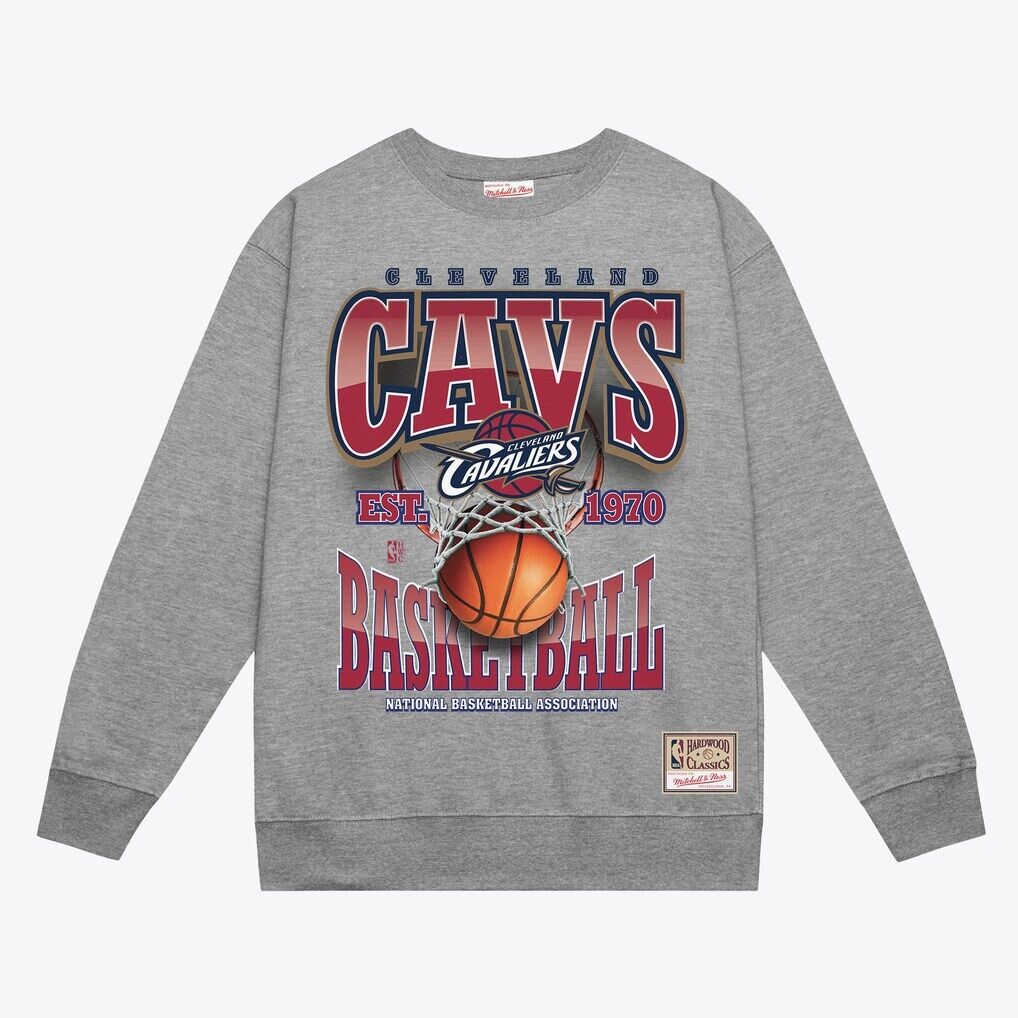 Cleveland Cavaliers Mitchell & Ness Hardwood Classics Tri 2.0 Crewneck Sweatshirt