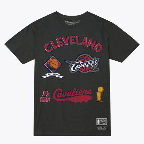 Cleveland Cavaliers Mitchell & Ness Hardwood Classics Legacy Defined T-Shirt - Charcoal - Front View