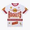Houston Rockets Mitchell & Ness Hardwood Classics Team Origins Vintage Logo T-Shirt - White - Back View