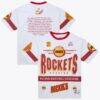 Houston Rockets Mitchell & Ness Hardwood Classics Team Origins Vintage Logo T-Shirt - White - Front View
