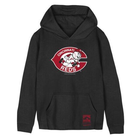 Cincinnati Reds Mitchell & Ness Toddler Retro Logo Hoodie - Black - Front View