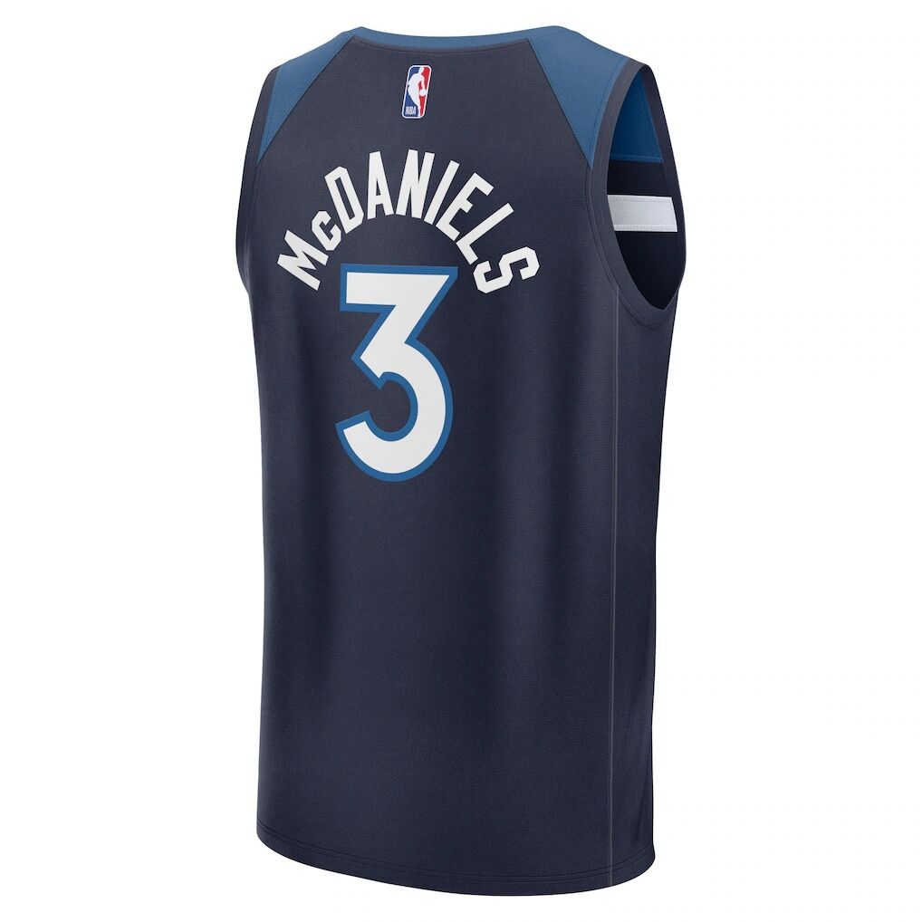 Jaden McDaniels Minnesota Timberwolves Fashion7 Fast Break Replica Jersey - Icon Edition