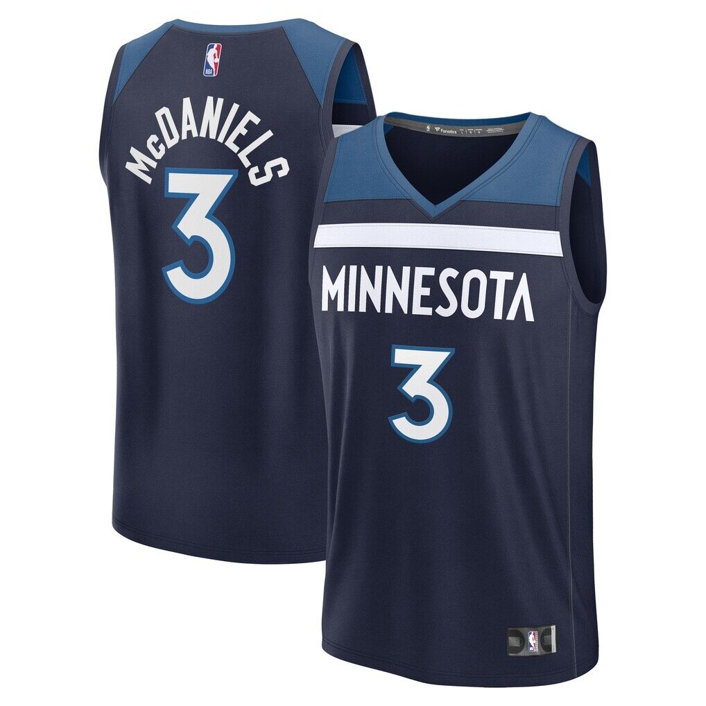 Jaden McDaniels Minnesota Timberwolves Fashion7 Fast Break Replica Jersey - Icon Edition