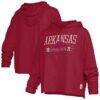 Arkansas Razorbacks Pressbox Women's Castillo Slub Waist Length Long Sleeve Hooded T-Shirt - - Front View