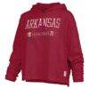 Arkansas Razorbacks Pressbox Women's Castillo Slub Waist Length Long Sleeve Hooded T-Shirt - - Side View