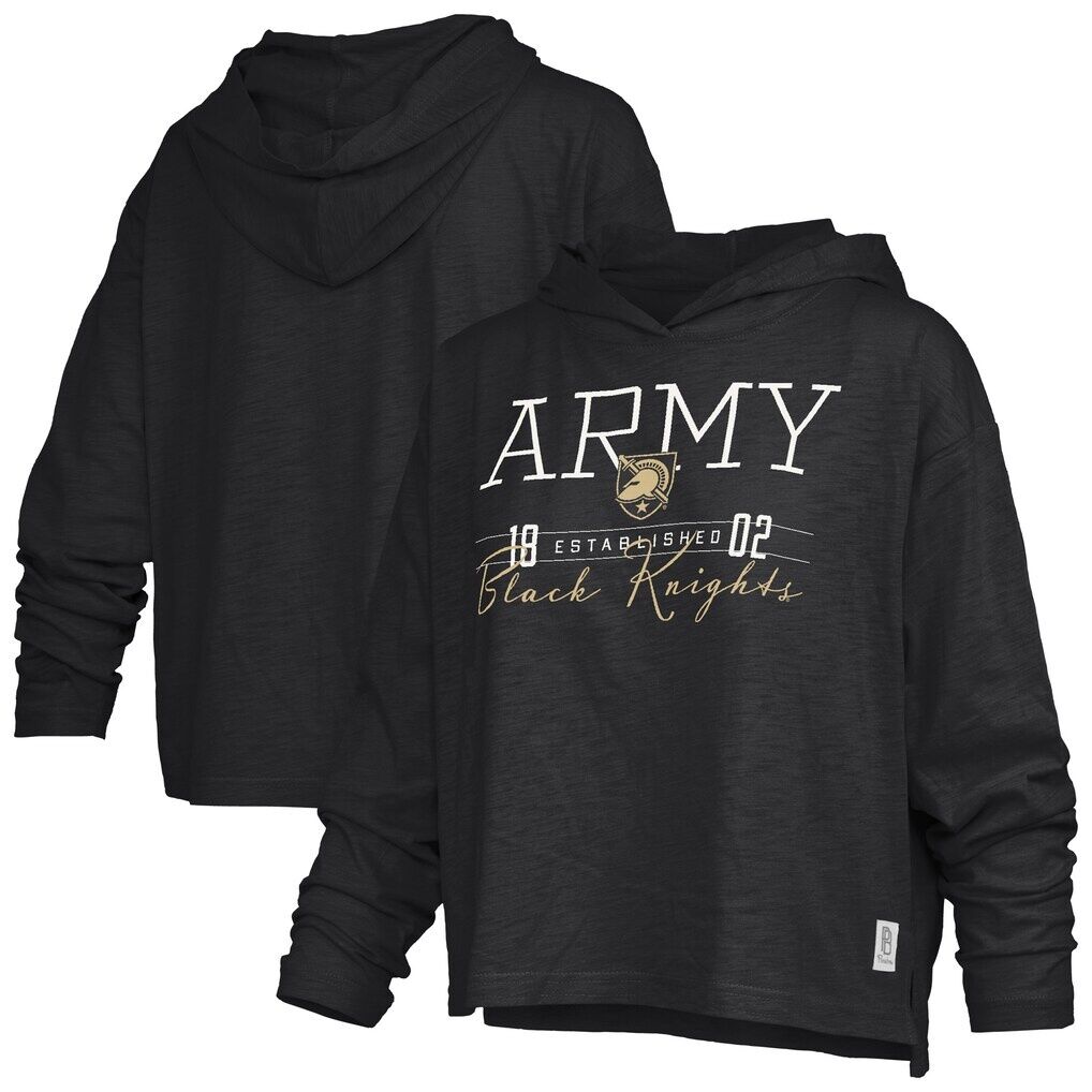 Army Black Knights Pressbox Women's Castillo Slub Waist Length Long Sleeve Hooded T-Shirt