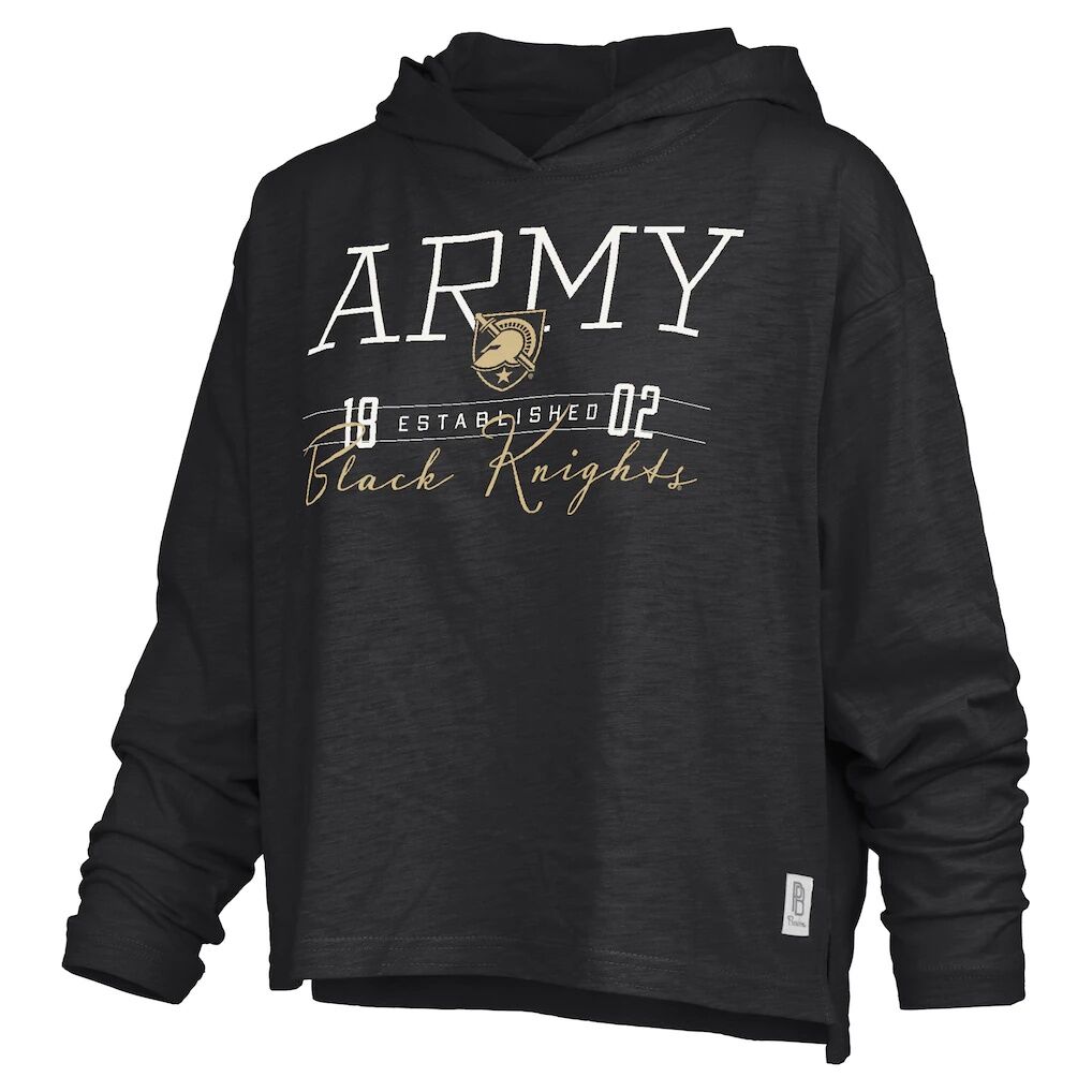 Army Black Knights Pressbox Women's Castillo Slub Waist Length Long Sleeve Hooded T-Shirt