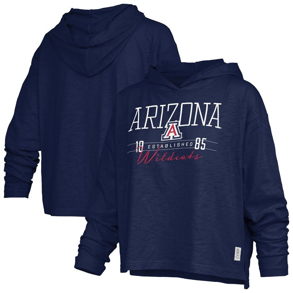Arizona Wildcats Pressbox Women's Castillo Slub Waist Length Long Sleeve Hooded T-Shirt
