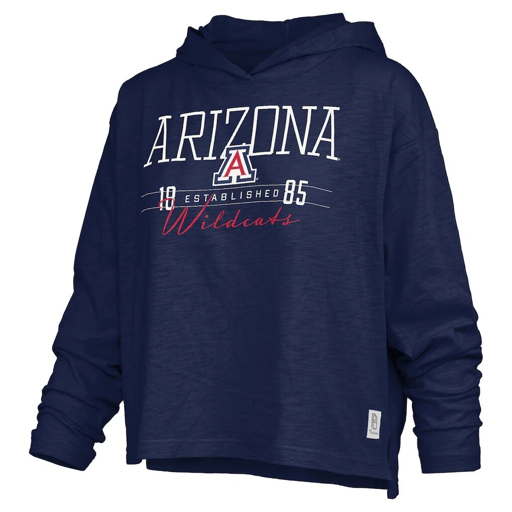 Arizona Wildcats Pressbox Women's Castillo Slub Waist Length Long Sleeve Hooded T-Shirt