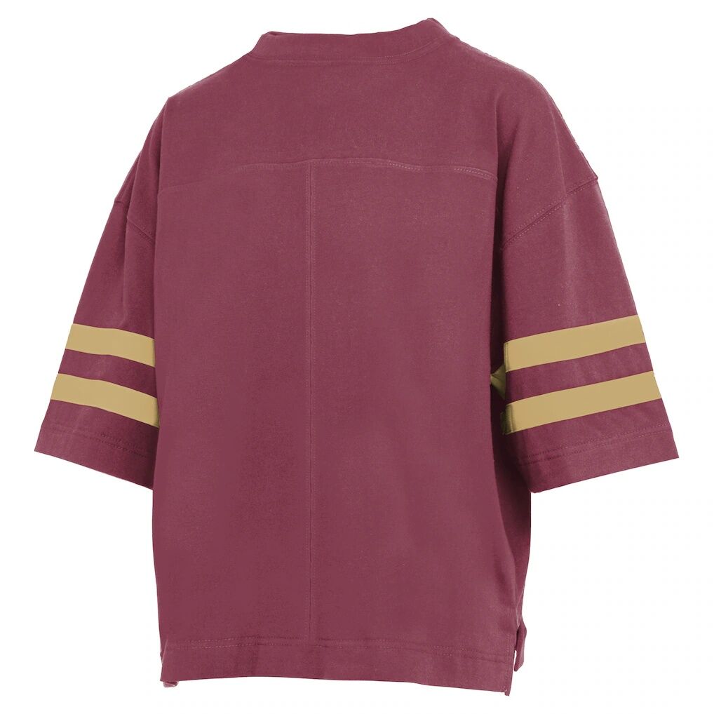 Florida State Seminoles Pressbox Women's Wayne Tyler Cropped T-Shirt - Garnet