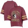 Florida State Seminoles Pressbox Women's Wayne Tyler Cropped T-Shirt - - Front View