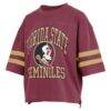 Florida State Seminoles Pressbox Women's Wayne Tyler Cropped T-Shirt - - Side View