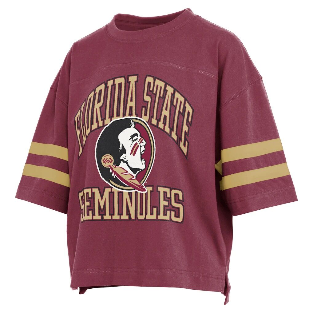 Florida State Seminoles Pressbox Women's Wayne Tyler Cropped T-Shirt - Garnet