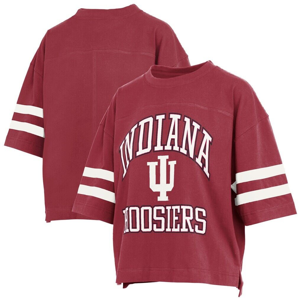 Indiana Hoosiers Pressbox Women's Wayne Tyler Cropped T-Shirt