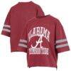 Alabama Crimson Tide Pressbox Women's Wayne Tyler Cropped T-Shirt - Crimson - Front View