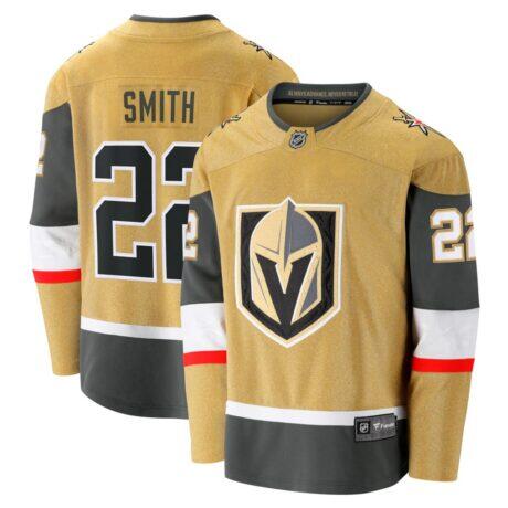 Cole Smith Vegas Golden Knights Fashion7 Home Breakaway Jersey - Gold - Front View