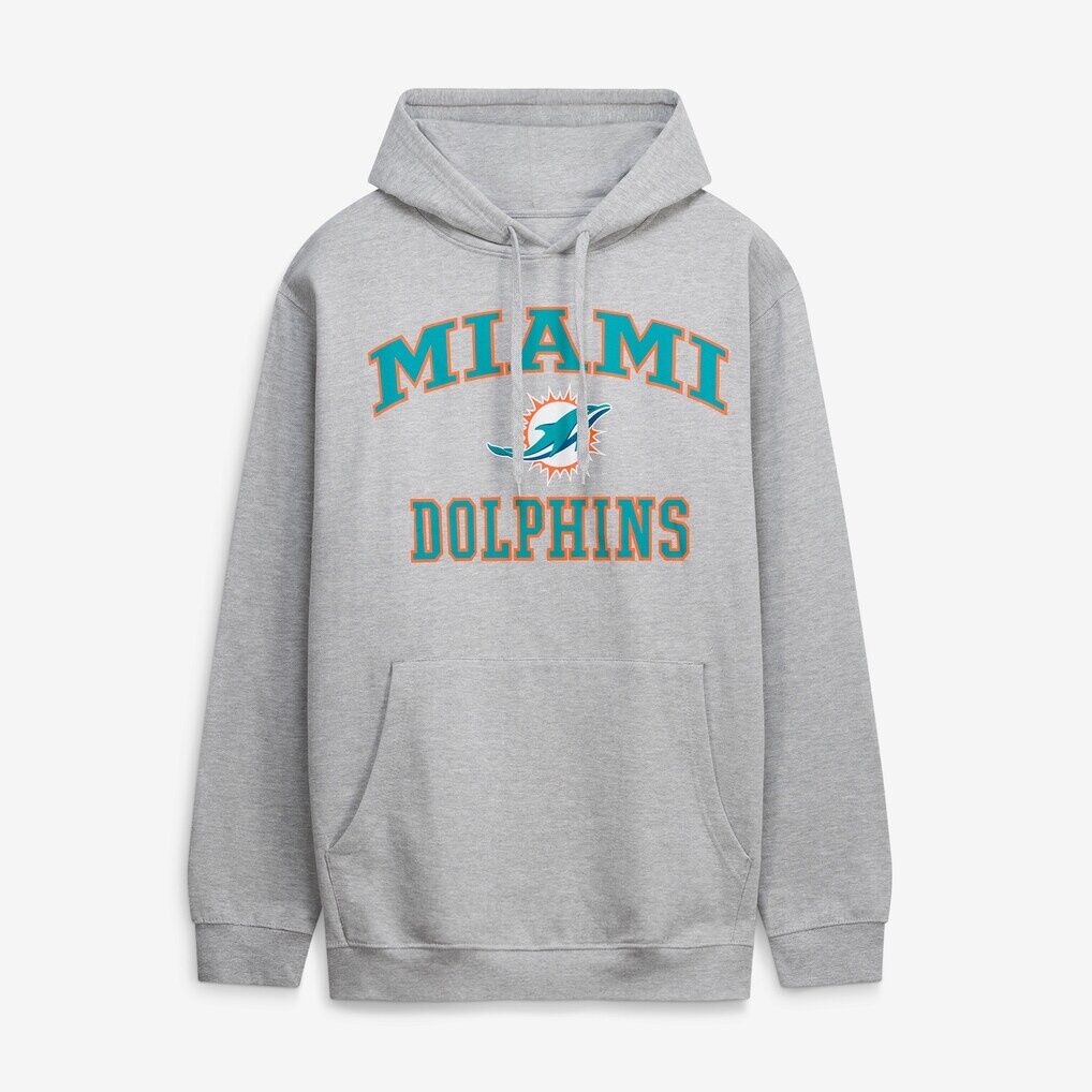 Miami Dolphins Fashion7 Big & Tall Heart & Soul Hoodie - Heather Gray