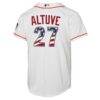 Jose Altuve Houston Astros Nike Youth USA 250 Fourth of July Home Replica Jersey - White - Detail View