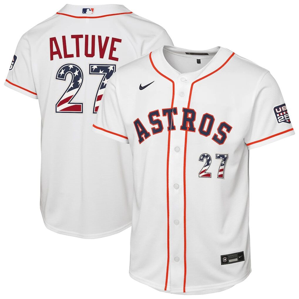 Jose Altuve Houston Astros Nike Youth USA 250 Fourth of July Home Replica Jersey