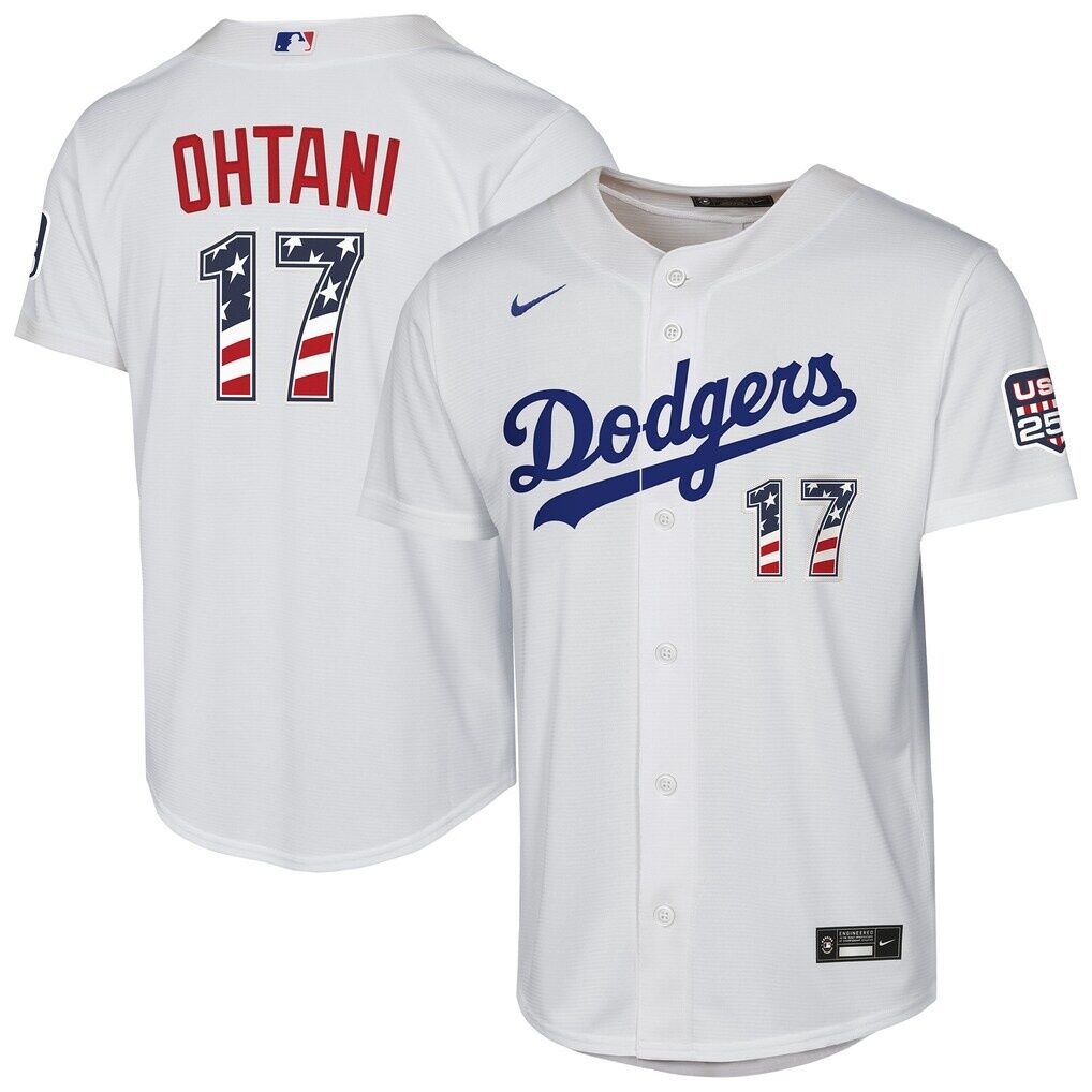 Shohei Ohtani Los Angeles Dodgers Nike Youth USA 250 Fourth of July Home Replica Jersey
