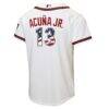 Ronald Acuña Jr. Atlanta Braves Nike Youth USA 250 Fourth of July Home Replica Jersey - White - Detail View