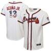 Ronald Acuña Jr. Atlanta Braves Nike Youth USA 250 Fourth of July Home Replica Jersey - White - Front View