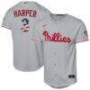 Bryce Harper Philadelphia Phillies Nike Youth USA 250 Fourth of July Road Replica Jersey - Gray - Front View
