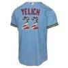 Christian Yelich Milwaukee Brewers Nike Youth USA 250 Fourth of July Road Replica Jersey - - Detail View