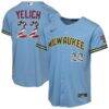 Christian Yelich Milwaukee Brewers Nike Youth USA 250 Fourth of July Road Replica Jersey - - Front View
